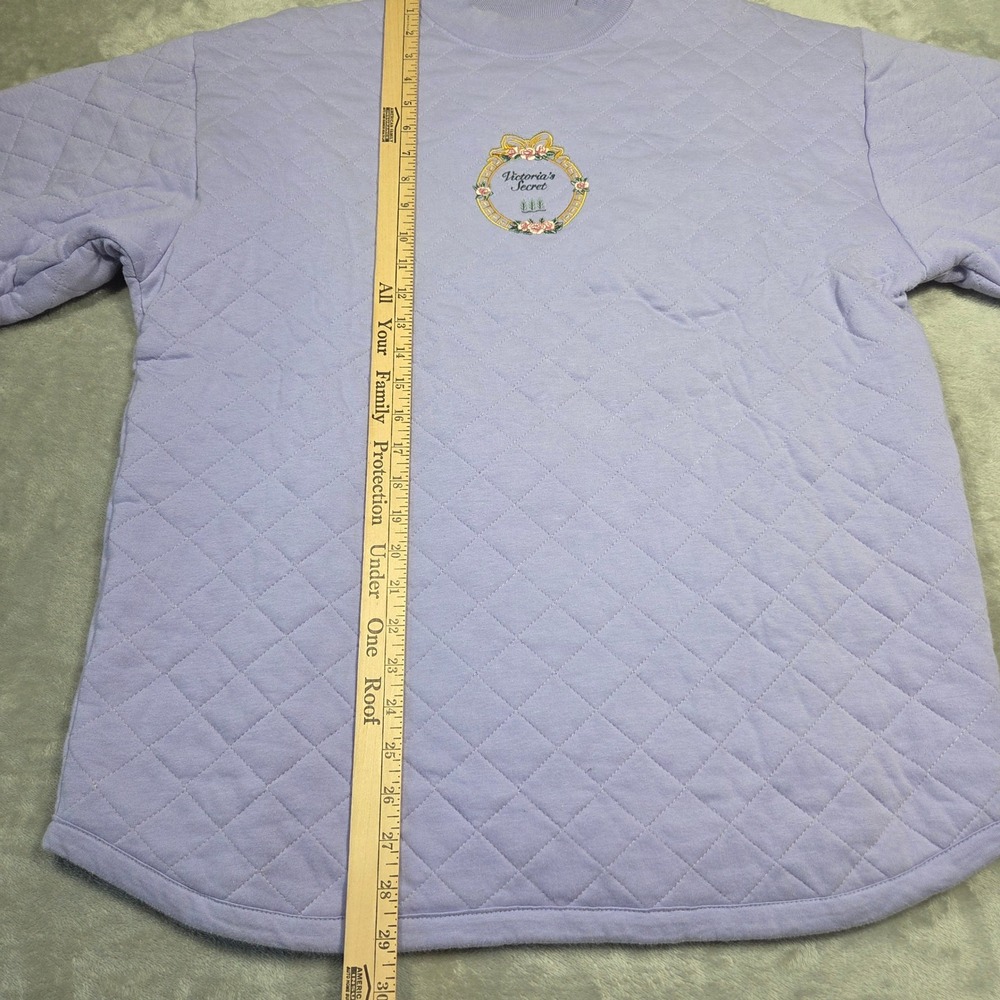 Vintage Victorias Secret Quilted Pullover Top Sweatshirt Embroidered Retro Chic - Picture 3 of 6